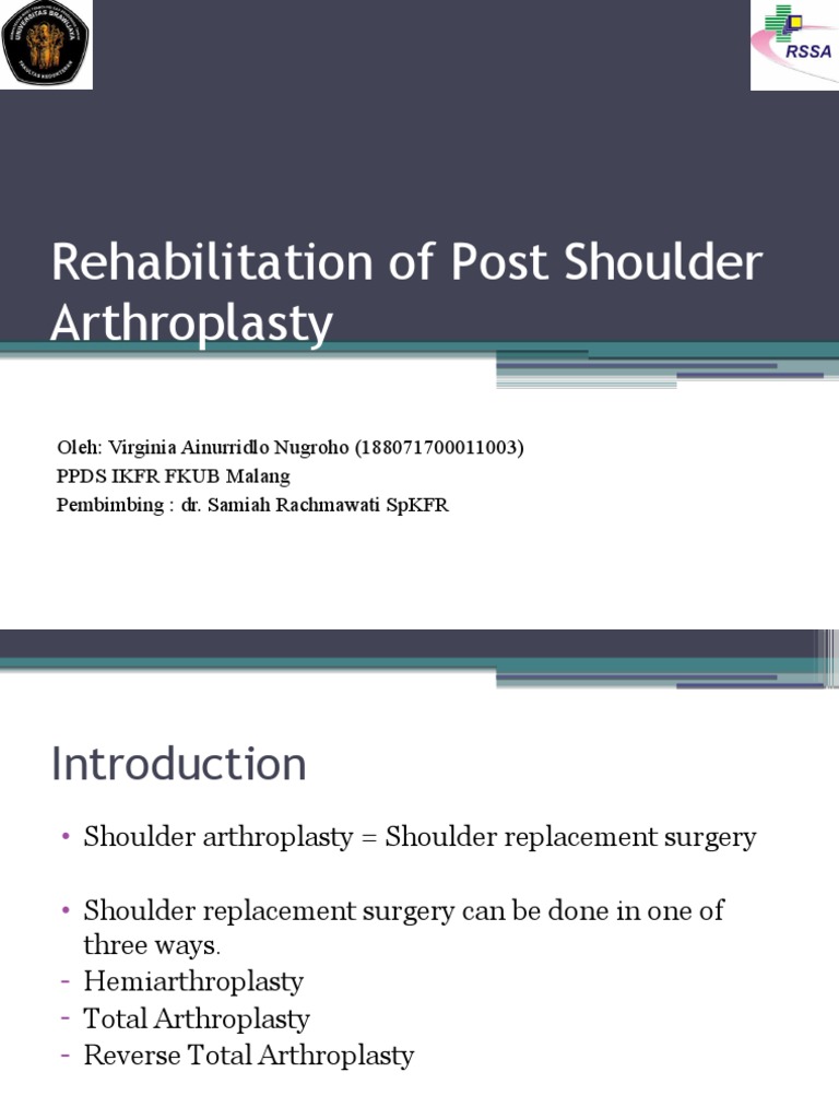 Post Shoulder Arthroplasty Rehab Guide | PDF | Shoulder ...