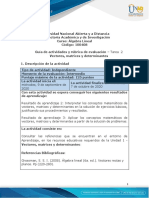 Guía de actividades y rúbrica de evaluación - Unidad 1- Tarea 2 - Vectores, matrices y determinantes