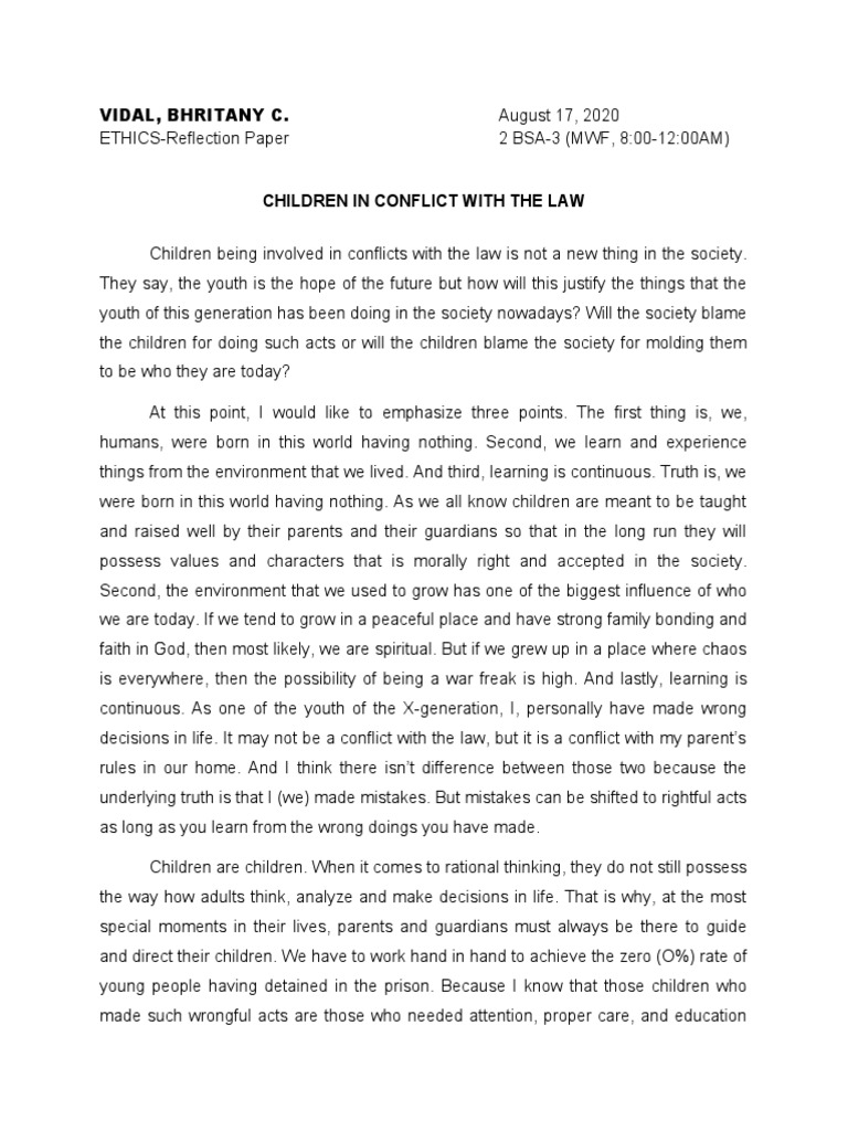 Children in Conflict With The Law | PDF | Philosophical Theories ...