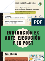 Evaluación Ex Ante, Ejecución y Ex Post