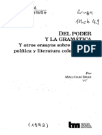 Del Poder Y La Gramática Y Otros Ensayos Sobre Historia, Política y Literatura Colombianas