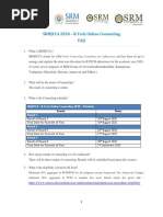 SRMJCCA - B.Tech Online Counseling 2020 - Schedule Round 1