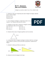 Ficha Refuerzo Teorema de Pitágoras