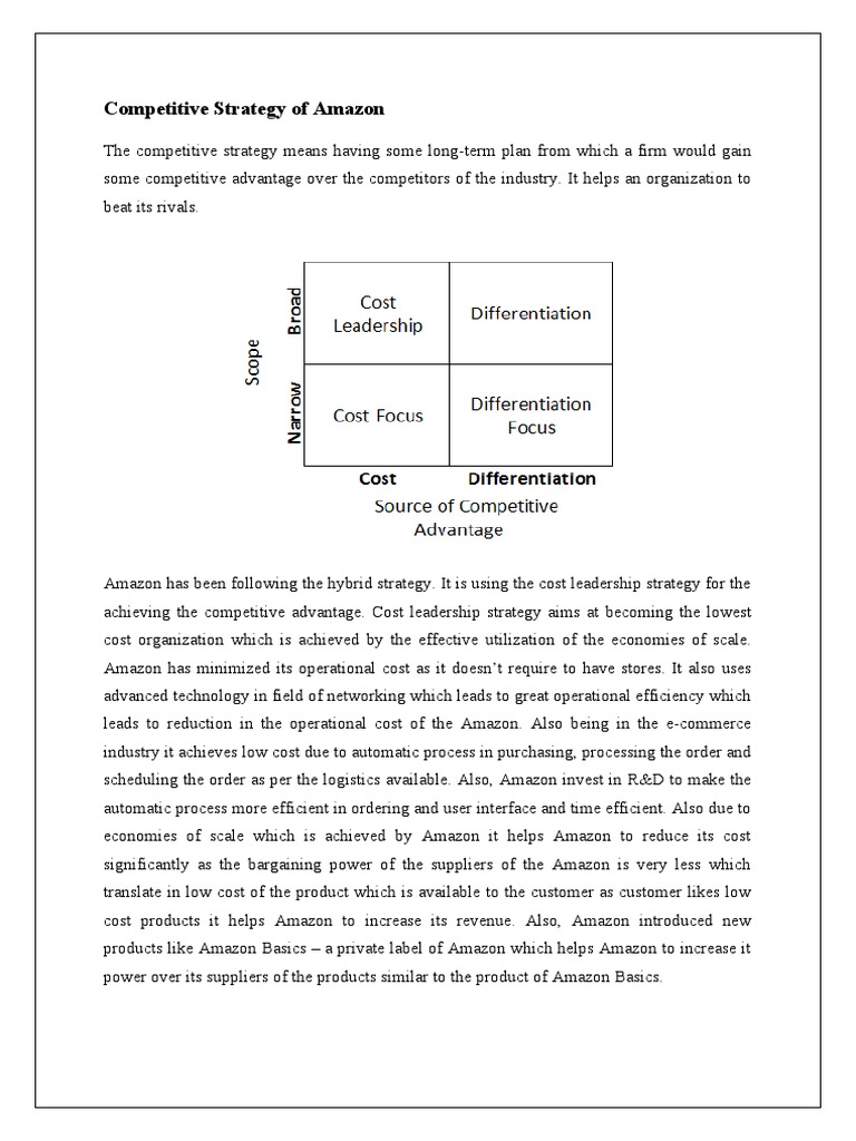 Amazon's Hybrid Competitive Strategy | PDF | Competitive Advantage ...