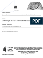 Link Budget Analysis For Undersea Acoustic Signaling: Hansen, Joseph T