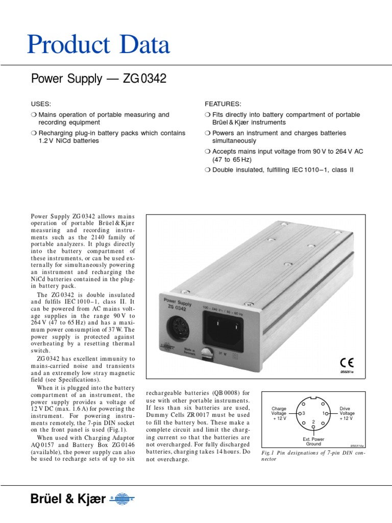 Alimentation / Chargeur Bruel & Kjaer Zg 0342 - Occasion - Matériel Audio Pro