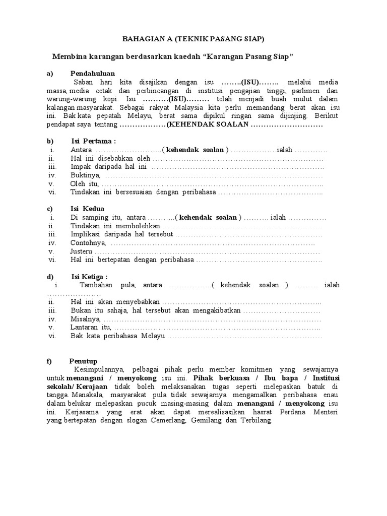Bahagian A Pasang Siap | PDF