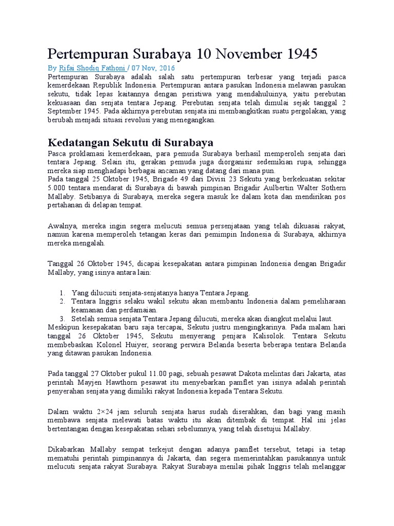 Pertempuran Surabaya 10 November 1945 Pdf