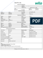 Wilo Mather and Platt Pumps Pvt. LTD.: Technical Datasheet