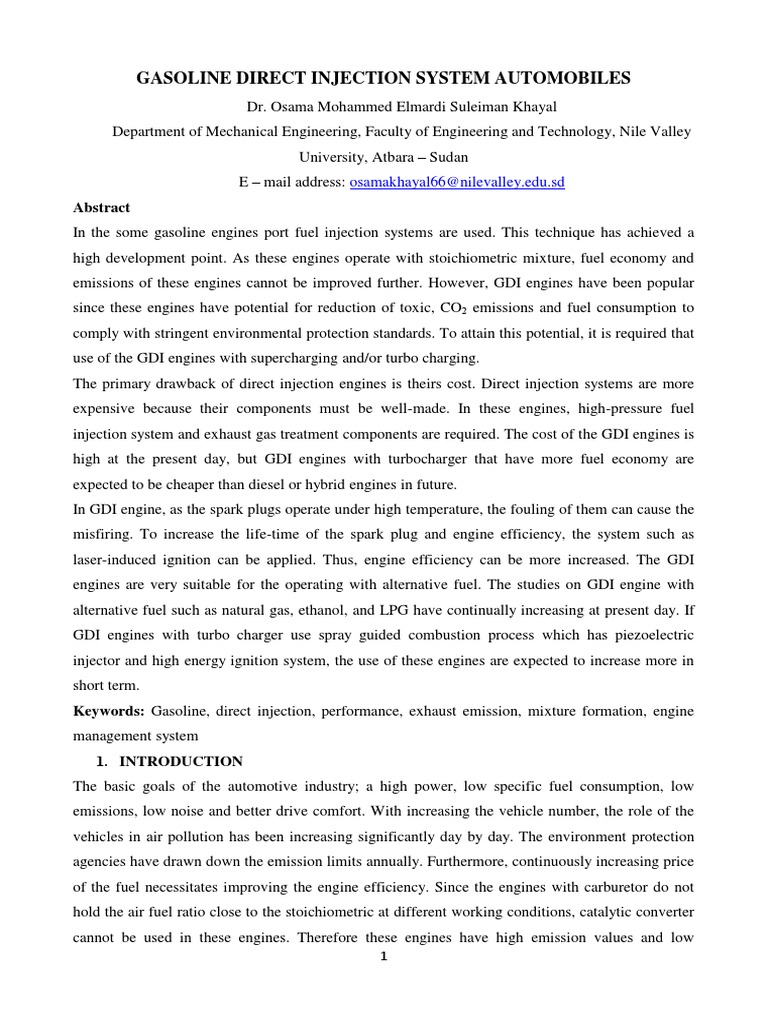 Gasoline Direct Injection System Automobiles Osamakhayal66nilevalley Edu.sd PDF Fuel