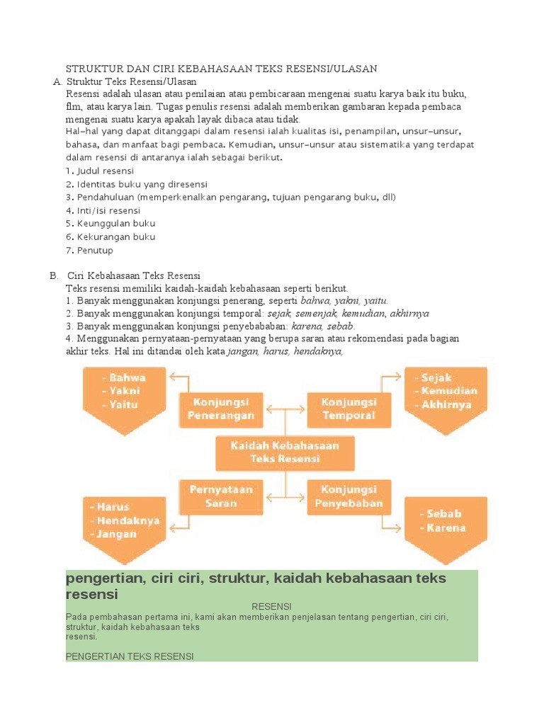 Struktur Dan Ciri Kebahasaan Teks Resensi