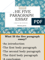 The Five Paragraph Essay: Week Four, Part Two