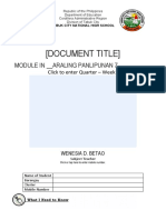 (Document Title) : Module in - Araling Panlipunan 7