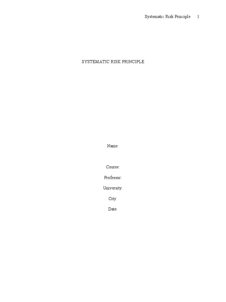 Systematic Risk in Investing | PDF | Beta (Finance) | Capital Asset ...