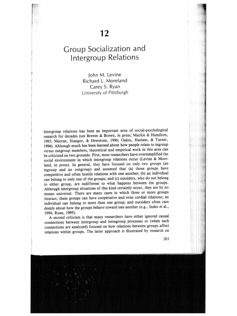 Group Socialization Levine Moreland Ryan 1998 PDF