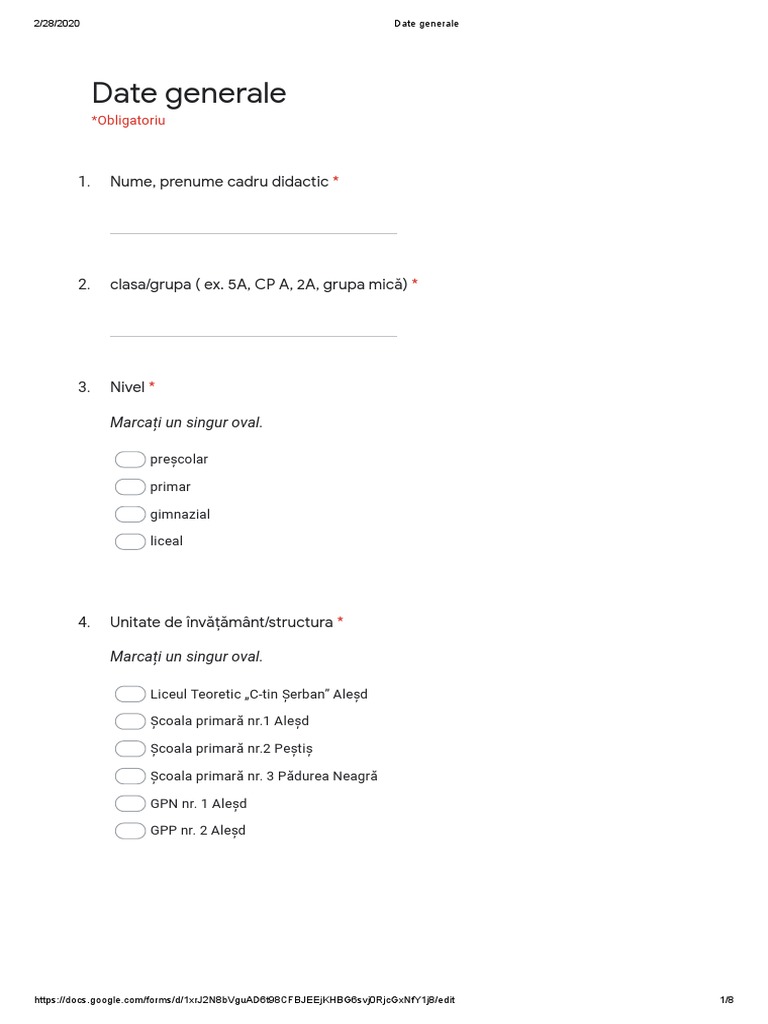Segregare 2 - Formulare Google | PDF