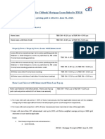 Pricing Grid For Citibank Mortgage Loans Linked To TBLR