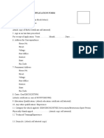 FORMAT OF APPLICATION