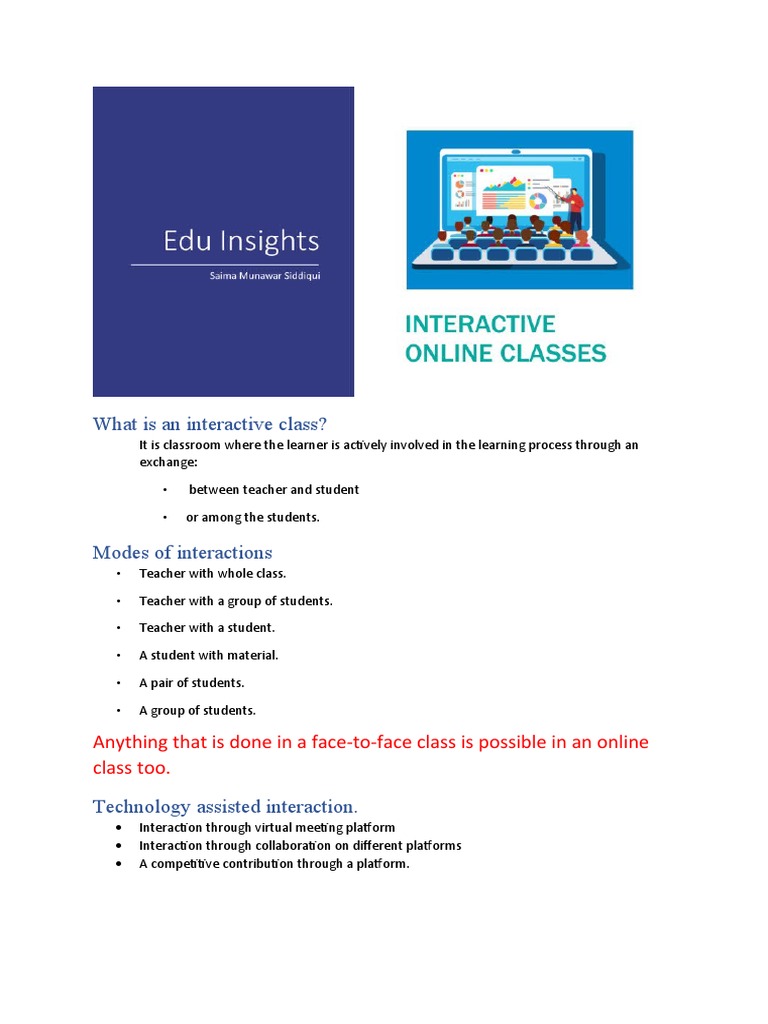 Interactive Online Classes | PDF | Educational Technology | Education ...