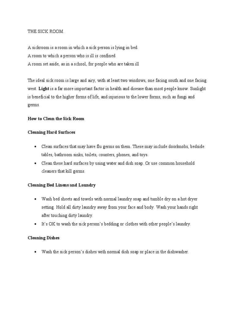 The Sick Room Notes | PDF