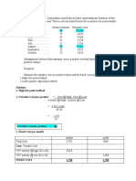 Exercise On Segregation of Costs