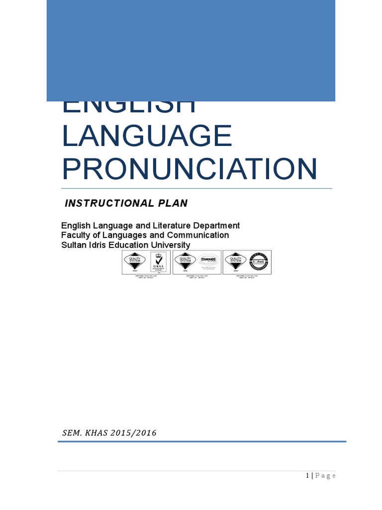 English Pronunciation Course Outline | PDF | Phonology | English Language