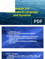 Module 2-A Mathematical Language and Symbols
