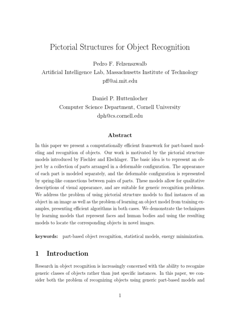 Pict Struct Ijcv PDF | PDF | Mathematical Optimization | Estimation Theory