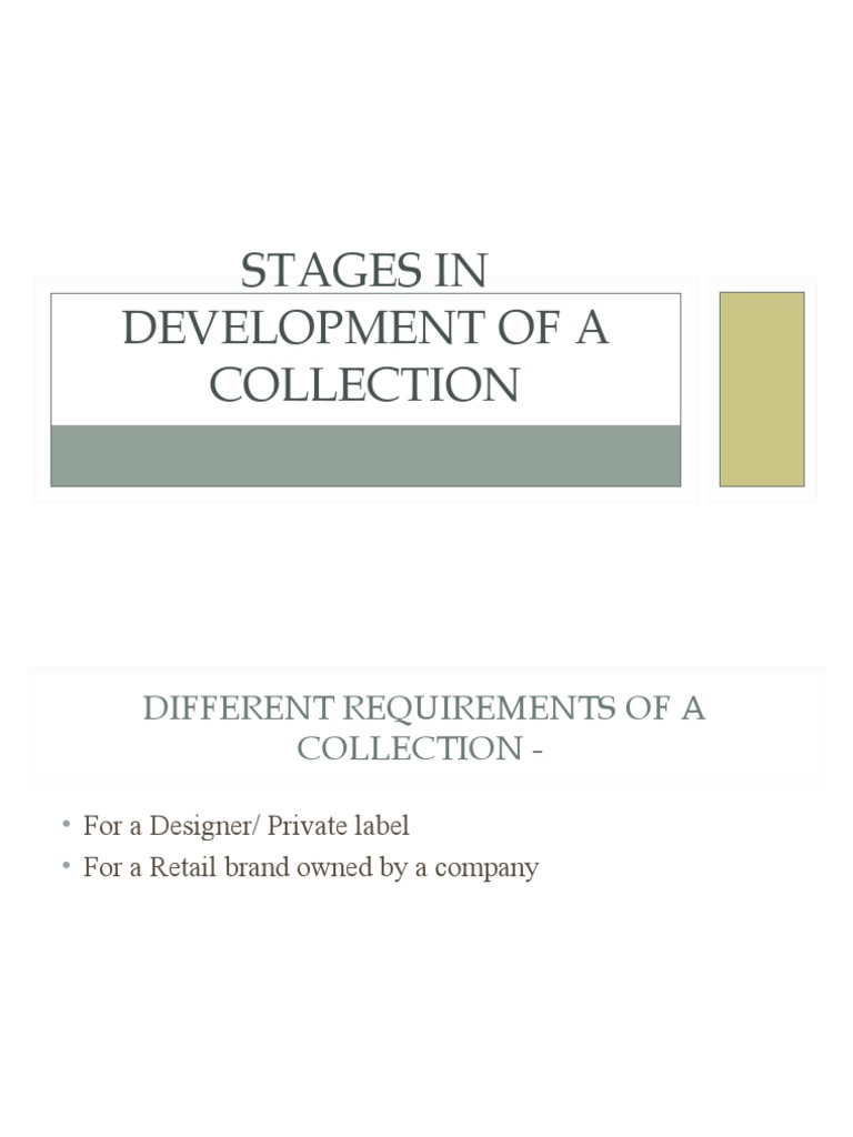 Collection Development Stages Explained | PDF | Prototype | Brand