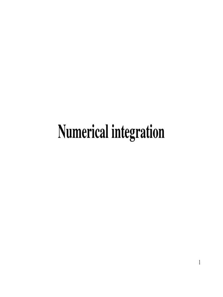 Numerical Integration Techniques Explained | PDF | Integral ...