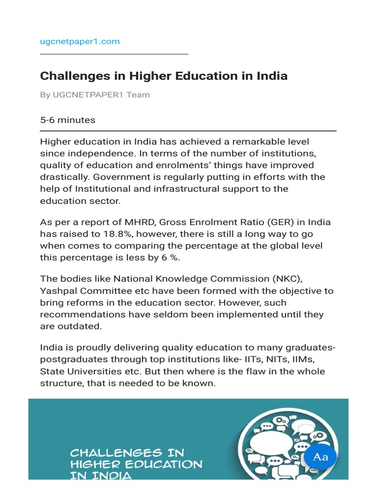 Challenges in Higher Education in India | PDF | Vocational Education ...