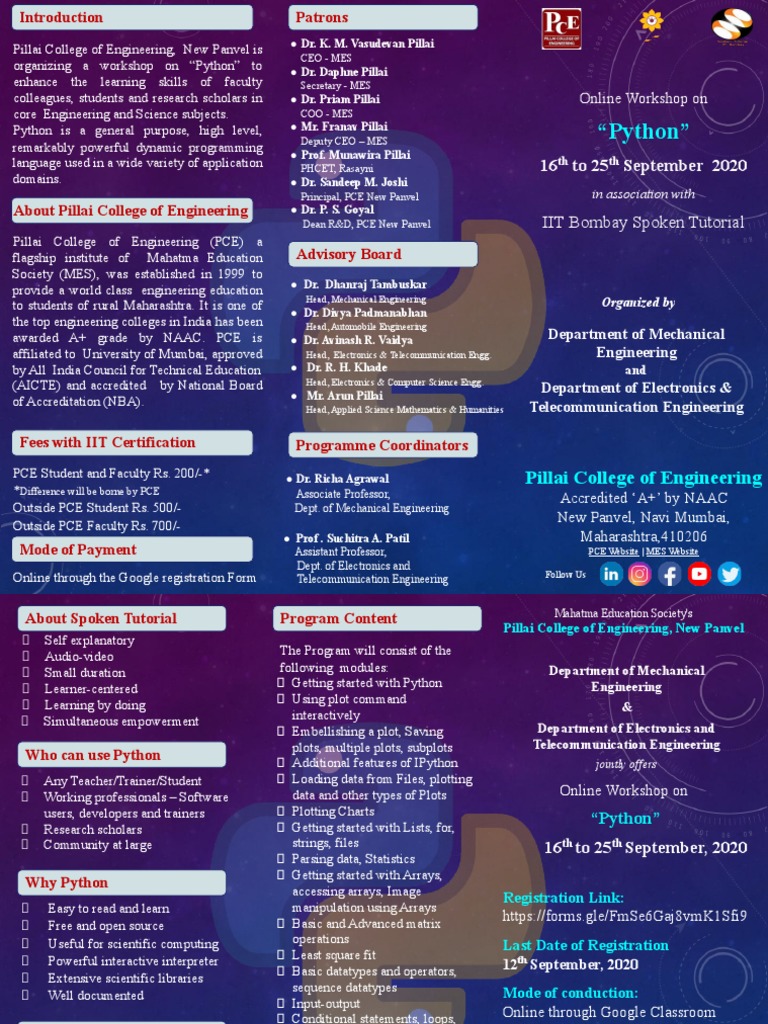 Python Workshop - Brochure | PDF | Python (Programming Language ...