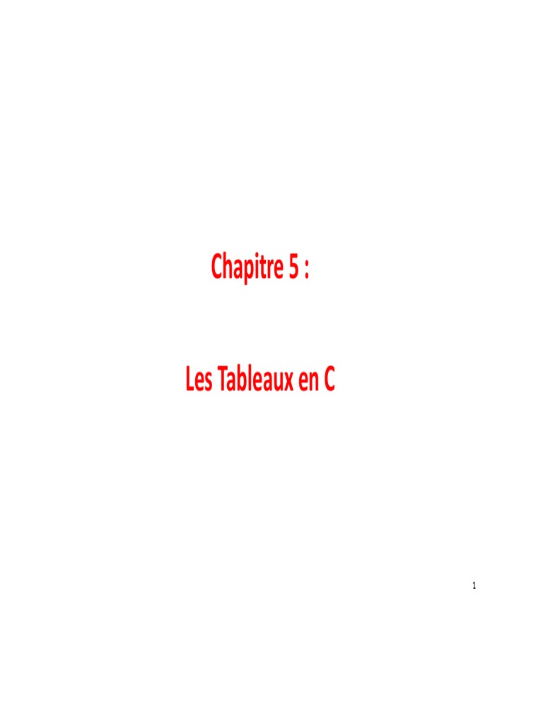 Introduction aux Tableaux en C | PDF | Tableau (structure de données ...