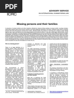 Missing Persons and Their Families: Advisory Service