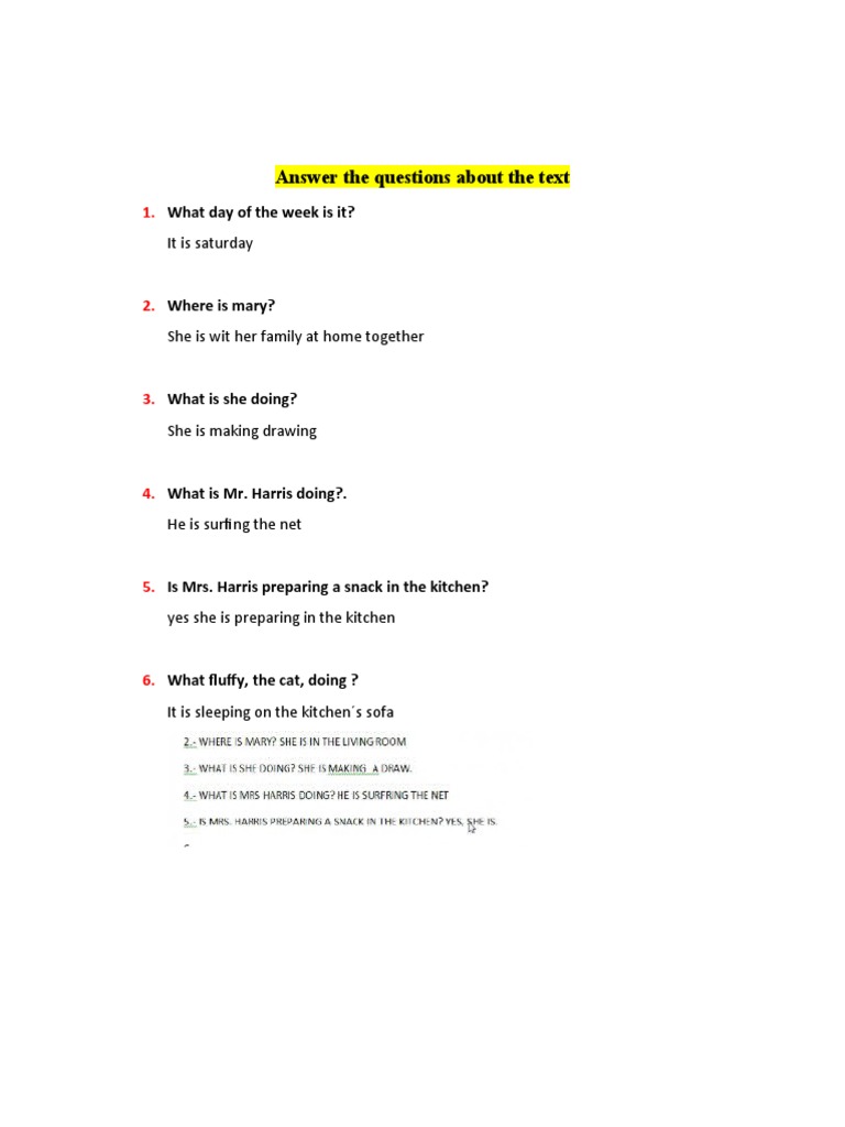 Family Activities on a Saturday | PDF