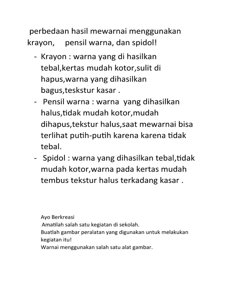 perbedaan hasil mewarnai menggunakan krayoncx