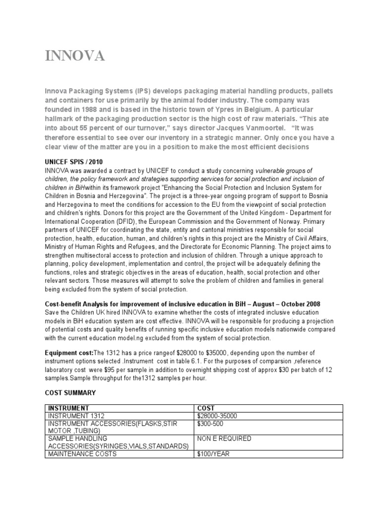 Innova Packaging Systems | PDF | Accounting | Cost Of Goods Sold