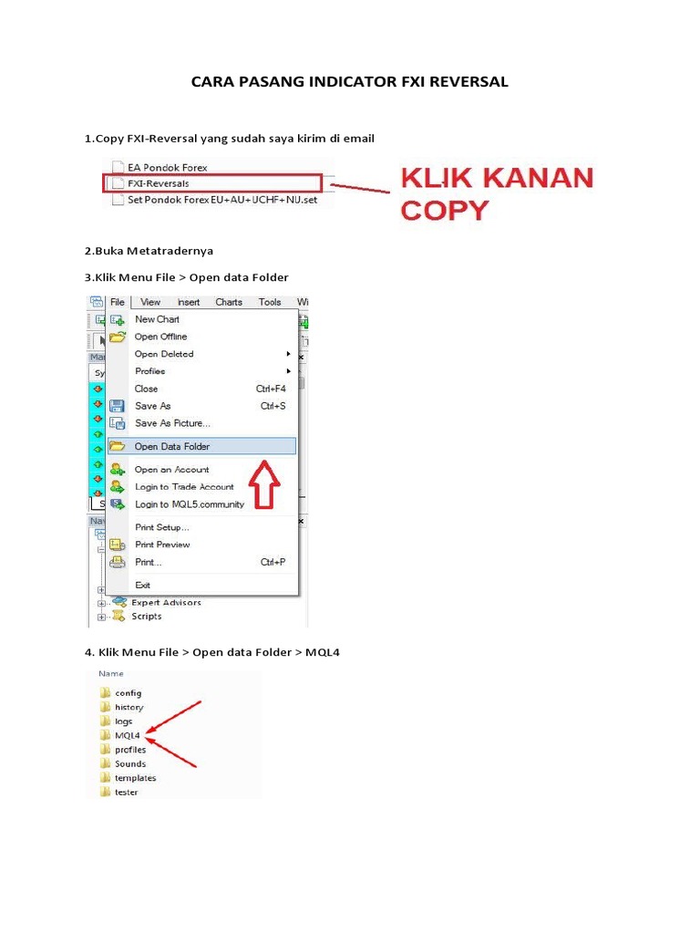 Cara Pasang Indicator Fxi Reversal | PDF
