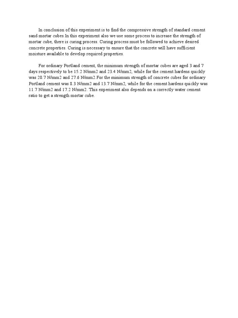 Compressive Strength of Cement Mortar | PDF | Business