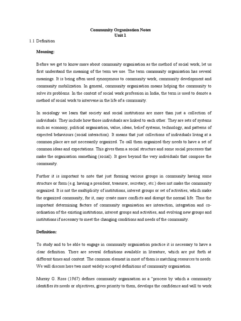 Understanding Community Organisation | PDF | Community | Social Work
