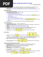 Outline and Equation Sheet For M E 345: Every Additive Term in An Equation Must Have The Same Dimensions