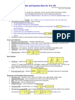 Outline and Equation Sheet For M E 345: Every Additive Term in An Equation Must Have The Same Dimensions