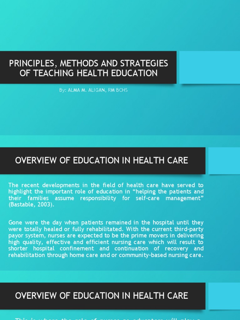 Teaching Strategies in Health Education | PDF | Nursing | Joint Commission