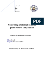 In The Distillation Controlling of Vinyl Acetate Production of