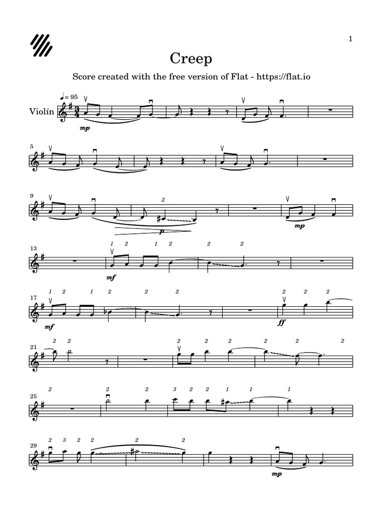 Violin Creep Score Analysis | PDF