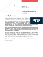 Hala Systems - Job Description - Junior Software Engineer