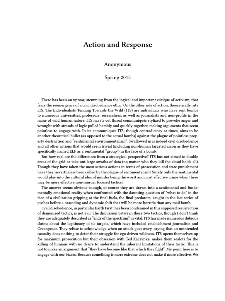Anonymous Action and Response | PDF | Philosophical Theories ...