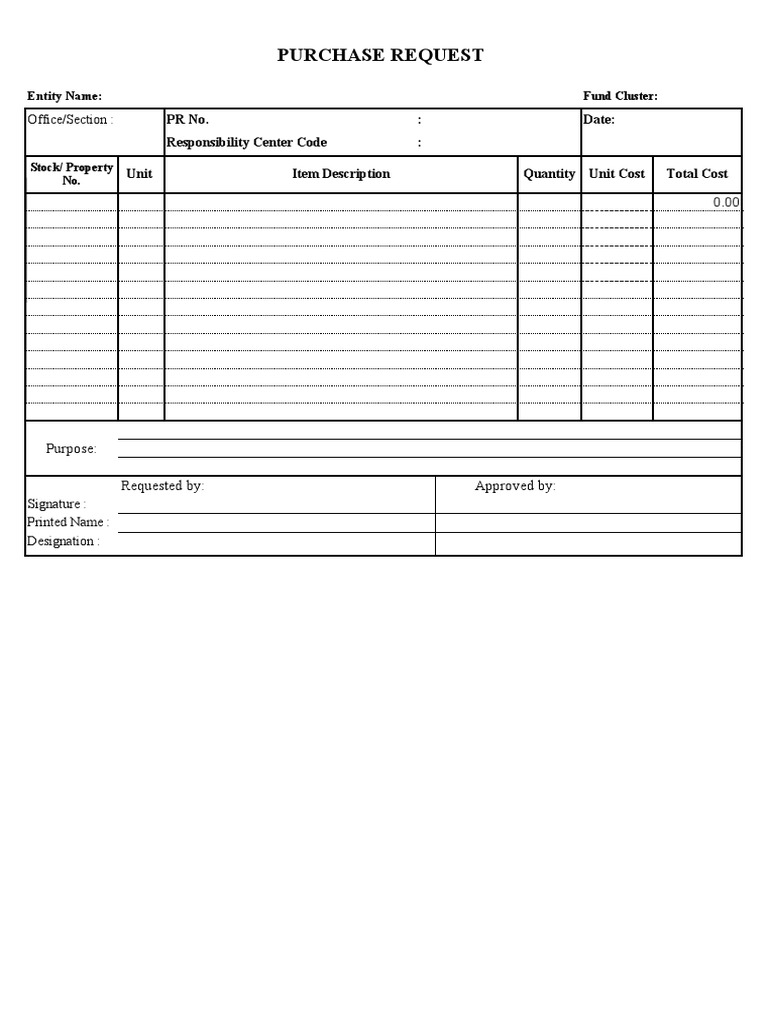 Purchase Request Form Template | PDF