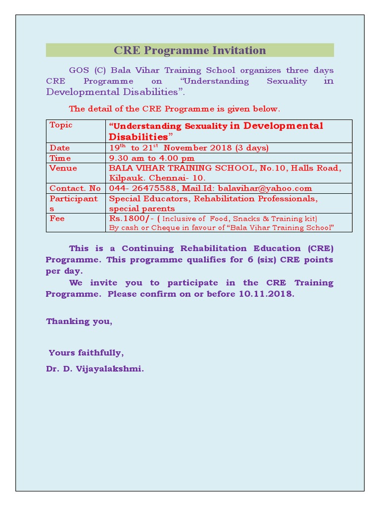 CRE Programme on Sexuality Education | PDF