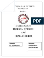 Freedom of Press AND Charlie Hebdo: National Law Institute University Bhopal